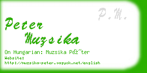 peter muzsika business card